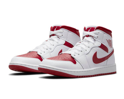 Men's Air Jordan 1 Mid 'Red Toe' Shoes