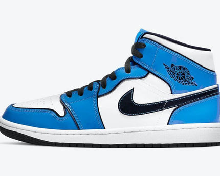 Men's Air Jordan 1 Mid 'Signal Blue' Shoes