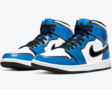 Men's Air Jordan 1 Mid 'Signal Blue' Shoes