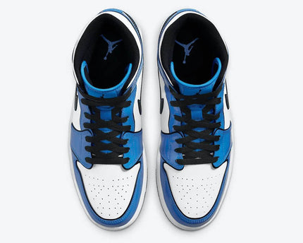 Men's Air Jordan 1 Mid 'Signal Blue' Shoes