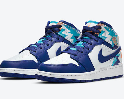 Men's Air Jordan 1 Mid 'Storm Blue' Shoes