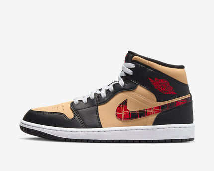 Men's Air Jordan 1 Mid 'Tartan Swoosh' Shoes