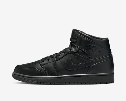 Men's Air Jordan 1 Mid 'Triple Black' Shoes