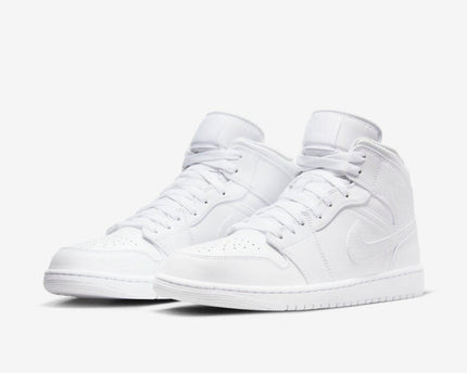 Men's Air Jordan 1 Mid 'Triple White' Shoes