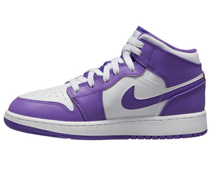 Men's Air Jordan 1 Mid 'White Purple' Shoes