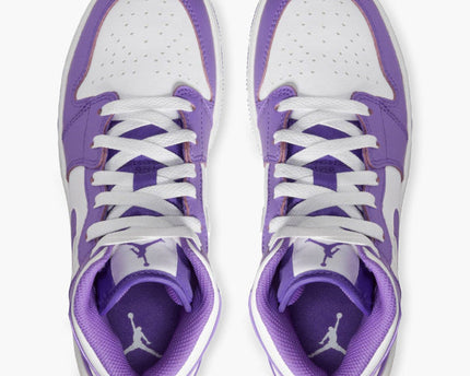 Men's Air Jordan 1 Mid 'White Purple' Shoes