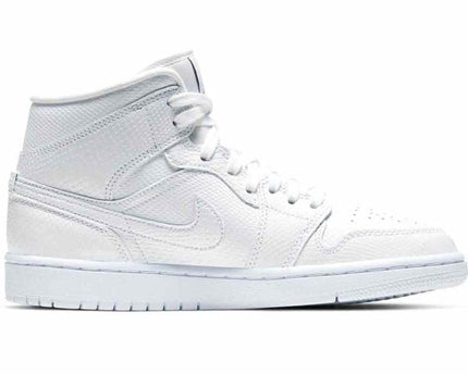 Men's Air Jordan 1 Mid 'White Snakeskin' Shoes