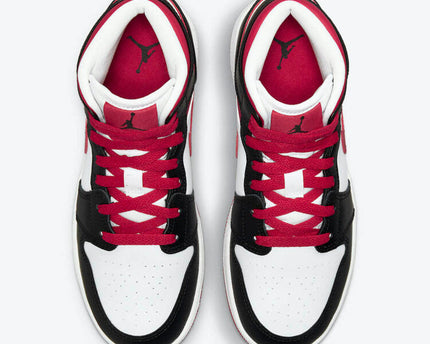 Men's Air Jordan 1 Mid 'White, Black, and Red' Shoes