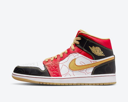Men's Air Jordan 1 Mid 'White Gold Dust' Shoes