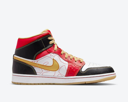 Men's Air Jordan 1 Mid 'White Gold Dust' Shoes