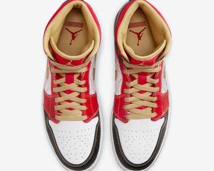 Men's Air Jordan 1 Mid 'White Gold Dust' Shoes