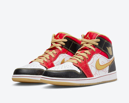 Men's Air Jordan 1 Mid 'White Gold Dust' Shoes