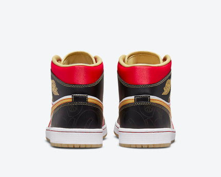 Men's Air Jordan 1 Mid 'White Gold Dust' Shoes