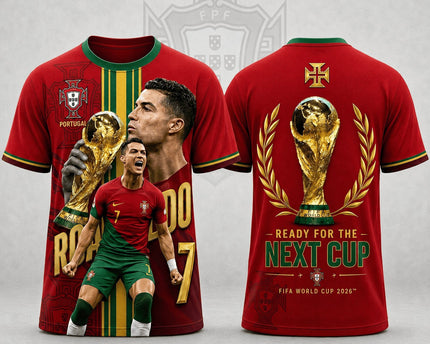 Cristiano Ronaldo Portugal World Cup 2026 Superstar 3D T-Shirt Fully Printed - Red