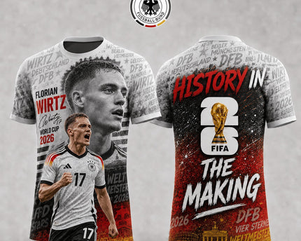 Germany World Cup 2026 History In The Making Florian Wirtz 3D T-Shirt Fully Printed - White