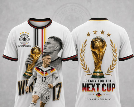Germany World Cup 2026 Superstar Florian Wirtz 3D T-Shirt Fully Printed - White