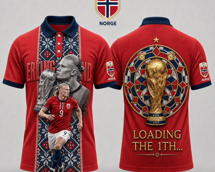Norway World Cup 2026 Superstar Erling Haaland 3D Printed Polo Shirt – Red