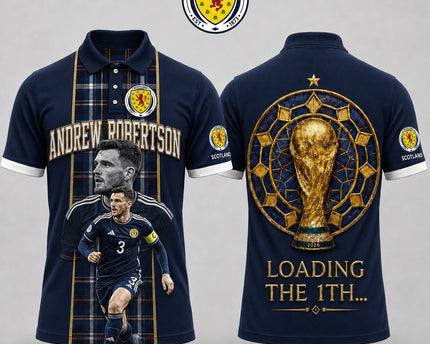 Scotland World Cup 2026 Superstar 3D Printed Polo Shirt – Navy