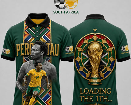 South Africa World Cup 2026 Superstar 3D Printed Polo Shirt – Green