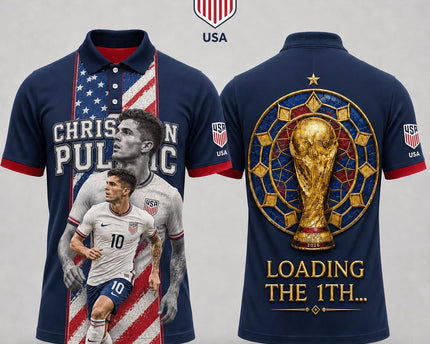 USA World Cup 2026 Superstar 3D Printed Polo Shirt – Navy