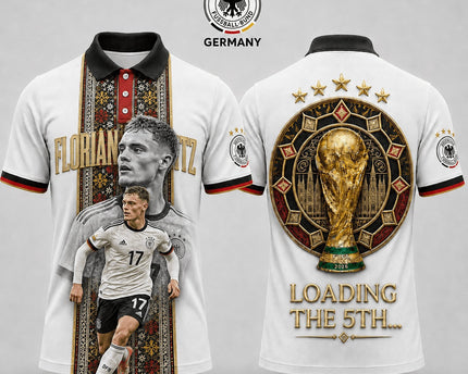 Germany World Cup 2026 Superstar 3D Printed Polo Shirt – White