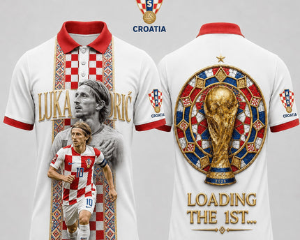 Croatia World Cup 2026 Superstar 3D Printed Polo Shirt – White