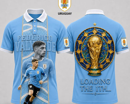 Uruguay World Cup 2026 Superstar 3D Printed Polo Shirt – Blue
