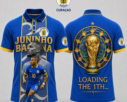 Curacao World Cup 2026 Superstar 3D Printed Polo Shirt – Blue