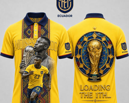 Ecuador World Cup 2026 Superstar 3D Printed Polo Shirt – Yellow