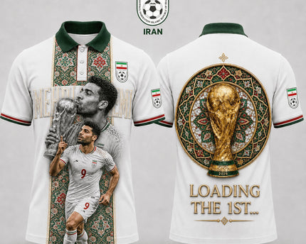 Iran World Cup 2026 Superstar 3D Printed Polo Shirt – White