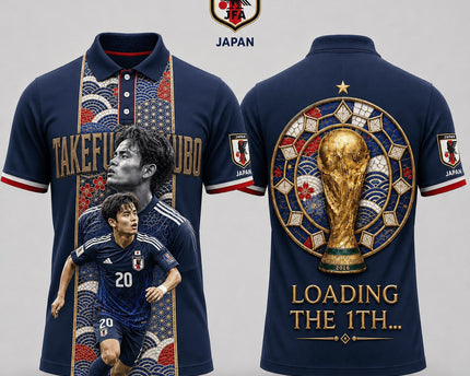 Japan World Cup 2026 Superstar 3D Printed Polo Shirt – Navy