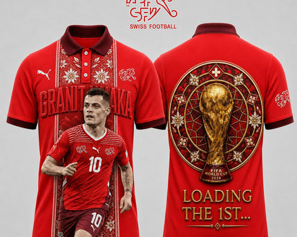 Switzerland World Cup 2026 Superstar 3D Printed Polo Shirt – Red