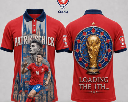 Czech World Cup 2026 Superstar 3D Printed Polo Shirt – Red