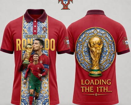 Portugal World Cup 2026 Superstar 3D Printed Polo Shirt – Red