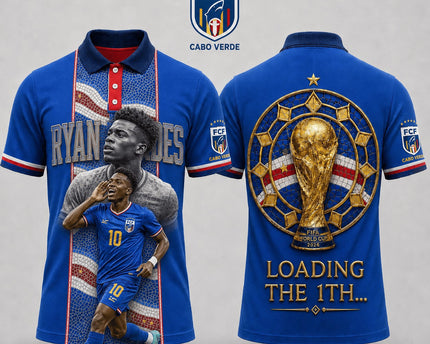 Cape Verde World Cup 2026 Superstar 3D Printed Polo Shirt – Blue