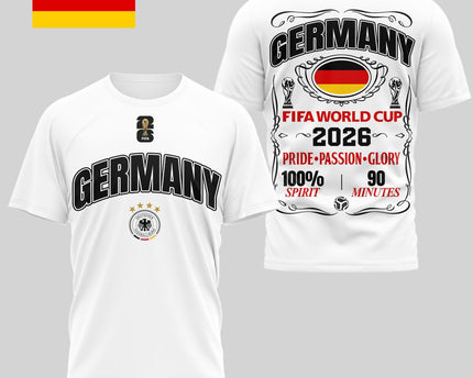 Germany 2026 FIFA World Cup Pride Passion Glory 3D T-Shirt Fully Printed