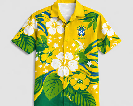 Brazil World Cup 2026 Floral Hawaiian Shirt