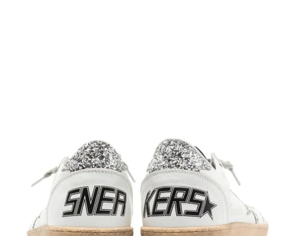 Men's Golden Goose Ball Star Gold Laminated White Sneakers