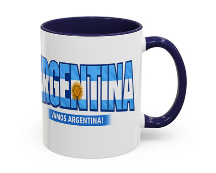 Argentina Vamos Argentina Mug , Accent Coffee Mug, Flag Text Design