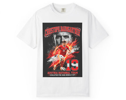 Austrian Soccer Player 19 T-Shirt, 2026 World Cup Back Trophy Design, Austria Flag