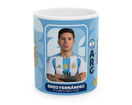 Argentina Soccer Player Enzo Fernández Ceramic Mug —  Fan Gift, World Cup 2026
