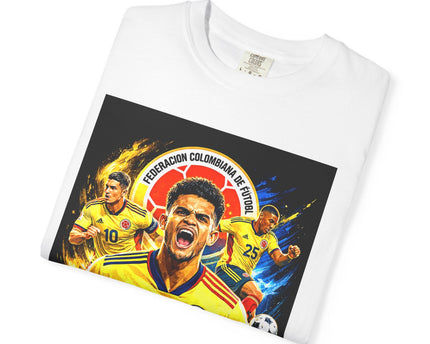 Colombia Seleccion Soccer Player Poster T-Shirt, 2026 World Cup Back Logo,Colombia Flag