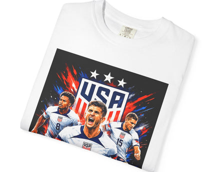 USA Soccer Players Team USA T-Shirt, 2026 World Cup Back Trophy Design, USA Flag