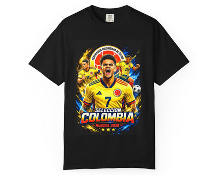 Colombia Seleccion Soccer Player Poster T-Shirt, 2026 World Cup Back Logo,Colombia Flag