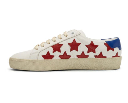 Men's Saint Laurent Court Classic SL06 Red Stars Sneakers