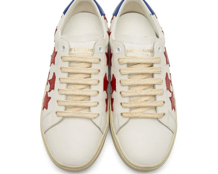 Men's Saint Laurent Court Classic SL06 Red Stars Sneakers