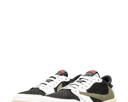Men's Travis Scott x Air Jordan 1 Retro Low  ‘Black White Olive Green' Shoes