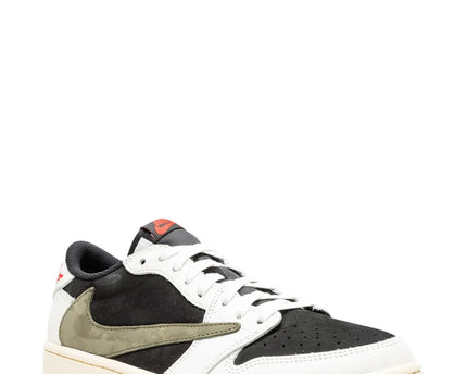 Men's Travis Scott x Air Jordan 1 Retro Low  ‘Black White Olive Green' Shoes