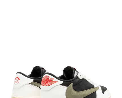 Men's Travis Scott x Air Jordan 1 Retro Low  ‘Black White Olive Green' Shoes