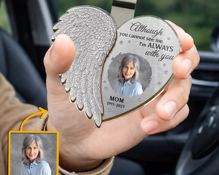 Custom Photo Memorial I'm Always With You - Personalized Car Visor Clip - Meaningful Gift For Family Members, Grandma, Grandpa